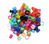 Anillos para Piernas de Pollo 100 anillos for patas de paloma, for aves pequeñas, 10 colores, plástico, for codorniz y para Aves, Loros, Palomas(Mixing Color)