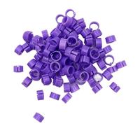 Anillos para Piernas de Pollo 100 anillos for patas de paloma, for aves pequeñas, 10 colores, plástico, for codorniz y para Aves, Loros, Palomas(Purple)