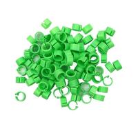 Anillos para Piernas de Pollo 100 anillos for patas de paloma, for aves pequeñas, 10 colores, plástico, for codorniz y para Aves, Loros, Palomas(Green)