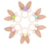 Anillos para servilletas de primavera | Juego de 6 hebillas para servilletas de Pascua, servilleteros con orejas de conejo - Para entretenimiento doméstico y planificación de eventos