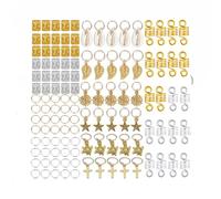 Anillos para Trenzas de Pelo, 120 Piezas de Accesorios para Trenzas de Pelo con Cuentas de Rastas de Moda, Accesorios de Decoración de Pelo de Metal para Banquetes, Desfiles de