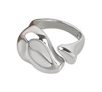 Anillos punk de aleación con dos manos que estrella, anillos góticos con forma de gesto de estrella, anillos de circonita cruzada para Halloween, joyería de mano, corazón, para mujeres y hombres