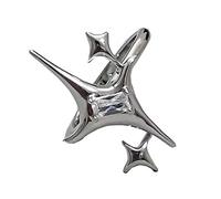 Anillos punk de aleación con dos manos que estrella, anillos góticos con forma de gesto de estrella, anillos de circonita cruzada para Halloween, joyería de mano, corazón, para mujeres y hombres