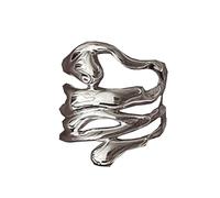 Anillos punk de aleación con dos manos que estrella, anillos góticos con forma de gesto de estrella, anillos de circonita cruzada para Halloween, joyería de mano, corazón, para mujeres y hombres