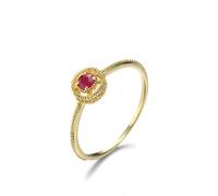 Anillos punk para mujer, anillo de promesa para mí mismo, solitario con rubí, oro amarillo de 14 quilates, conjuntos de joyas para mujer, Q 1/2, Oro amarillo de 14 quilates, Rubí