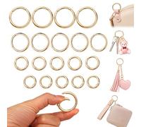 Anillos Redondos con Mosquetón de Aleación Dorada 20 Piezas en 4 Tamaños (20/25/28/33 mm), Accesorios de Resorte para Llaveros, Bolsos DIY y Manualidades, con Diseño de Junta Tórica