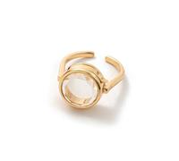 Anillos redondos / de corazón que se pueden abrir innovadores para mujeres y niñas Alianza de boda con apertura ajustable Accesorio de dedo de Corazón dorado hecho a mano con flor prensada y seca