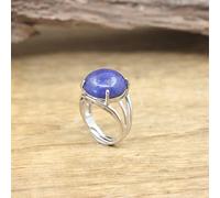Anillos redondos de piedra natural de cuarzo obsidiana turquesa anillo ajustable joyería para mujer, lapislázuli, ajustable