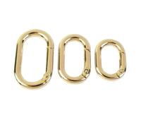Anillos redondos de resorte de aleación de Zinc ovalados, ganchos de hebilla duraderos for bolso, llavero y accesorios de bricolaje, 5 uds.(Lightgold,20mm)