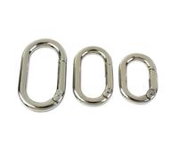 Anillos redondos de resorte de aleación de Zinc ovalados, ganchos de hebilla duraderos for bolso, llavero y accesorios de bricolaje, 5 uds.(Silver,25mm)