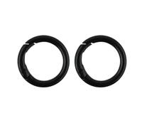 Anillos redondos de resorte metal, 50 piezas, puerta, anillo redondo que se puede abrir, mosquetón, llavero, Clips for bolsa, gancho, conector hebillas cadena for perro(Black)