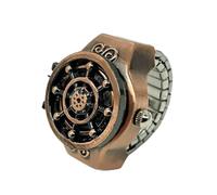 Anillos Reloj Para El Dedo Relojes Retro De Bronce Con Timón De Barco Relojes De Cuarzo Creativos Con Tapa Abatible Anillos Para El Dedo Anillo Con Esfera De Reloj Digital Y Correa Elástica De Bronce