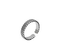 Anillos, S Sterling Silversilver Anillo para mujeres Retro angustiada Geometría de ondulación múltiples unisex Joyería de dedo de la junta del dedo de la cola del nudillo abierto para la boda de las