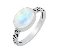 Anillos solitarios de piedras preciosas naturales para mujer, plata de ley 925, forma ovalada, hechos a mano, joyería ligera de moda, perfecta para aniversario de boda y ocasiones especiales, T, Plata
