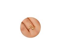 Anillos TINGN de oro para mujeres y niñas - Anillos apilables de corazón con inicial de 14K sin decoloración, anillo ajustable para meñique para mujeres, anillos lindos y delicados con letras del