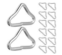 Anillos Triangulares de Hierro para Cama Elástica, 20 Piezas Plata | Acero Galvanizado, Sujeción Segura de Correas, Repuesto para Telas y Tiras en Reparaciones Exteriores