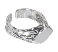 Anillos tribales bucólicos hechos a mano de aleación con acabado de piedra natural, regalo de aventura al aire libre, regalo único y resistente