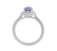 Anillos únicos de oro blanco, anillos de boda para mujer con lágrima de zafiro azul de 3 quilates, regalos únicos para amigas y mujeres, H 1/2, Oro blanco de 9 quilates, Zafiro