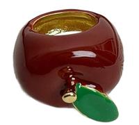 Anillos vibrantes hechos a mano de fresa/fruta que gotea aceite, ligeros y cómodos, accesorio de moda para fiestas, talla única, como se describe, como se describe