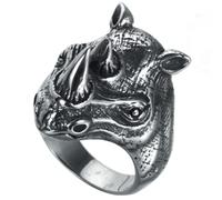 Anillos vintage de acero inoxidable hechos a mano con diseño de animales, accesorios de joyería para hombres y mujeres.