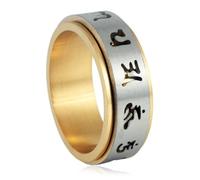 Anillos vintage de mantra de seis palabras, joyería giratoria de acero de titanio, accesorios religiosos para hombres y mujeres.