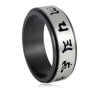 Anillos vintage de mantra de seis palabras, joyería giratoria de acero de titanio, accesorios religiosos para hombres y mujeres.