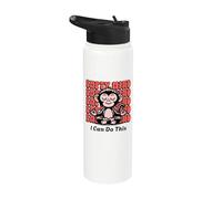 Animación de mono meditador, chimpancé de yoga para principiantes Stainless Steel Insulated Water Bottle