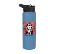Animación de mono meditador, chimpancé de yoga para principiantes Stainless Steel Insulated Water Bottle