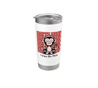 Animación de mono meditador, chimpancé de yoga para principiantes Vaso térmico de acero inoxidable de doble pared