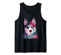 Animación navideña de Patchwork Colorido para Perros Camiseta sin Mangas