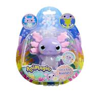 Animagic - Let’s GLO Axolotl Pastel - Mascota Electrónica Brillante - para Niños Desde 4 Años - Cuerpo Extensible con Perlas de Agua Fosforescentes y LED UV - Flota y Brilla en el Agua