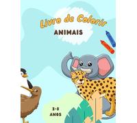 Animais Selvagens - Livro de Colorir Infantil: Atividades educativas com páginas para colorir de leão, elefante, gorila, cobra e outros animais da selva. Ideal para crianças de 3 a 8 anos.