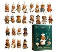 Animal - 2D Acrylic 24-Day Capybara Collectible Toy Set | Cute Holiday Countdown with Mini Pendants for Car Rearview, Mantel Décor or Festive Family Traditions, 11.02x6.3x1.18in