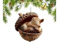 Animal Acorn Ornaments - Cute Forest-Themed Holiday Decorations Charming Squirrel, and Owl Designs for Christmas Tree, Wreaths, Garlands, Table Decor, or Seasonal Craft Projects in Homes