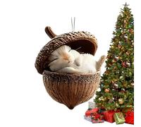 Animal Acorn Ornaments - Cute Forest-Themed Holiday Decorations Charming Squirrel, and Owl Designs for Christmas Tree, Wreaths, Garlands, Table Decor, or Seasonal Craft Projects in Homes