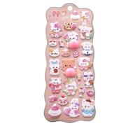 Animal Adhesive Scrapbooking Supplies - 3D Stickers, Bunny Soft Bubble Stickers | Animal Decals, Creative Adhesive Decorations for Pencil Case Notebook Tablet Laptop Water Bottle Skateboard