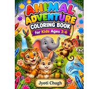 Animal Adventure Coloring Book: Cute Jungle, Farm & Ocean Animals for Kids Ages 3-6