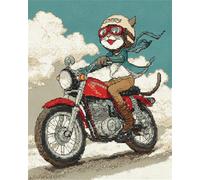 Animal Alfombra Anudada Para Hacer Gatos Y Motocicletas Kits De Ganchillo Para Alfombras Grandes Para Adultos Y Principiantes，Kit De Crochet Diy Tapices，Bordado Para Cojines De Sofá Y T 33x45in