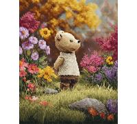 Animal Alfombra Anudada Para Hacer Osos Y Flores Kits Para Tejer Alfombras Con Gancho Para Adultos Y Principiantes: Kit De Manualidades Para Tejer Alfombras A Ganchillo Con Patrón Preim 31x63in