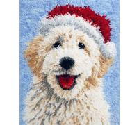 Animal Alfombra Anudada Para Hacer Perro Blanco De Dibujos Animados Kit De Costura De Crochet，Kits Clásico De Alfombras Con Aguja De Pestillo Para Adultos，Set De Manualidades 3D Para De 23x35in