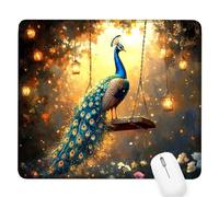 animal Alfombrilla de Ratón Pequeña para Juegos de Velocidad, Mouse Pad Pavo real 420x350x3mm Alfombrillas Ratón Tamaño Pequeña Bordes Cosidos, Antideslizante Alfombrilla Escritorio Mujer/Hombre D-931