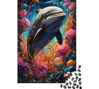 Animal Art Dolphin Puzzles Imposible,desafío for Adults Entretenimiento Creativo 1000 Piezas Obra De Arte De Juego De para Adultos Y Niños 1000pcs (75x50cm)