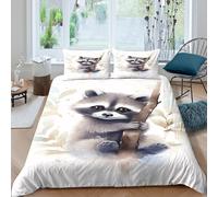 Animal Art Funda Edredon Microfibra Juego de Ropa de Cama de 3 Piezas Impresión 3D Cierre de Acuarela Animal Arte Funda de Edredón Funda de Almohada a Juego Suave for Adolescentes Single（135x200cm）