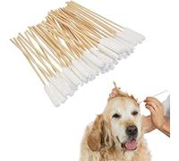 Animal Bastoncillos Limpiadores de Algodón para los Oídos, algodón grandes para perros, 50 limpiadores de oídos para perros, cuidado y higiene de las orejas de los perros y gatos