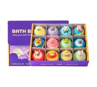 & Animal Bath Bomb Set 12 Pack | Bath Salts Fizzy With Surprise Toy Inside | Children Bubble B´ath Balls for Spa, Relajación | Constellation & Animal Designs
