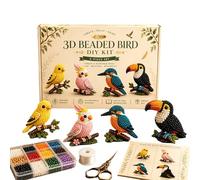 Animal Bead DIY Tiny 3D Beaded Kit Animals DIY 3D Creative Bead Embroidery Kits Complete Accessories Beadwork Crafts Kit Cute Craft Set for Crafting Enthusiasts Girls Women Teens Adults