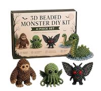 Animal Beading Craft Set - DIY 3D Embroidery Activity Kit, Creative Handmade Project | For Beginners Hobbyists Adults Parties Summer Camps Family Bonding Travel Car Entertainment Use, Animal Craft Kit