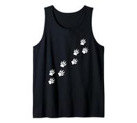 Animal Bear Tracks Paw Prints Camino de Sendero Diagonal Camiseta sin Mangas