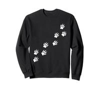 Animal Bear Tracks Paw Prints Camino de Sendero Diagonal Sudadera