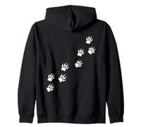 Animal Bear Tracks Paw Prints Camino de Sendero Diagonal Sudadera con Capucha